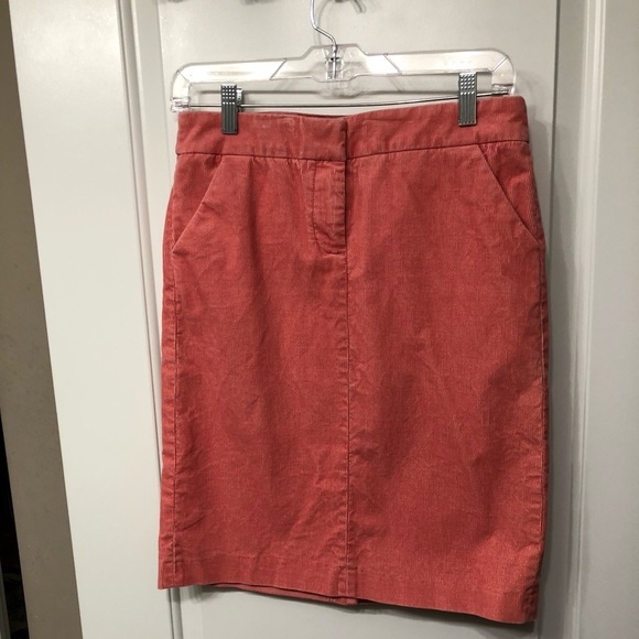 J. Crew Light Coral Corduroy Skirt size 2 - Picture 2 of 3